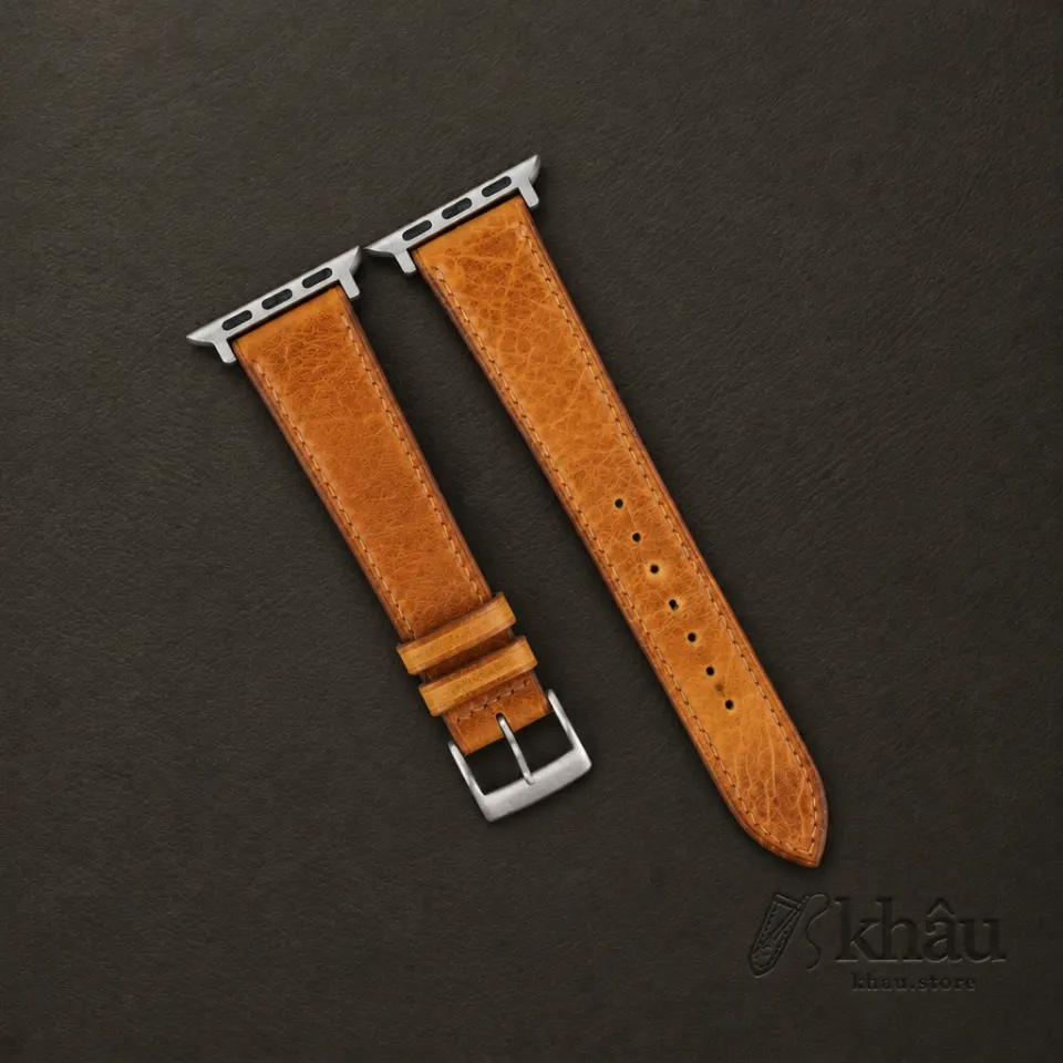 Whiskey Waxed Badalassi Carlo Leather Apple Watch Band — front view