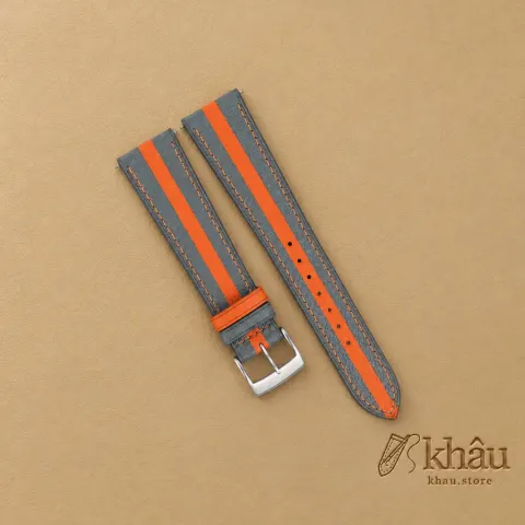 Duocolor Steel Grey Alran Sully Leather Watch Strap — front view