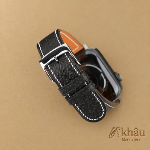 Micro Stitch Chocolate Peccary Leather Apple Watch Band — additional view