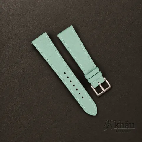 Turquoise Alran Chevre Leather Watch Strap — front view