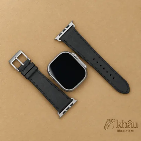 Black Badalassi Carlo Pueblo Leather Apple Watch Ultra Band — additional view