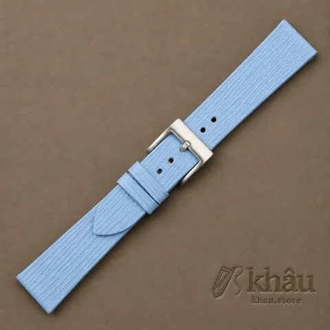 Light Blue Calfskin Watch Strap – Waves Texture — additional view