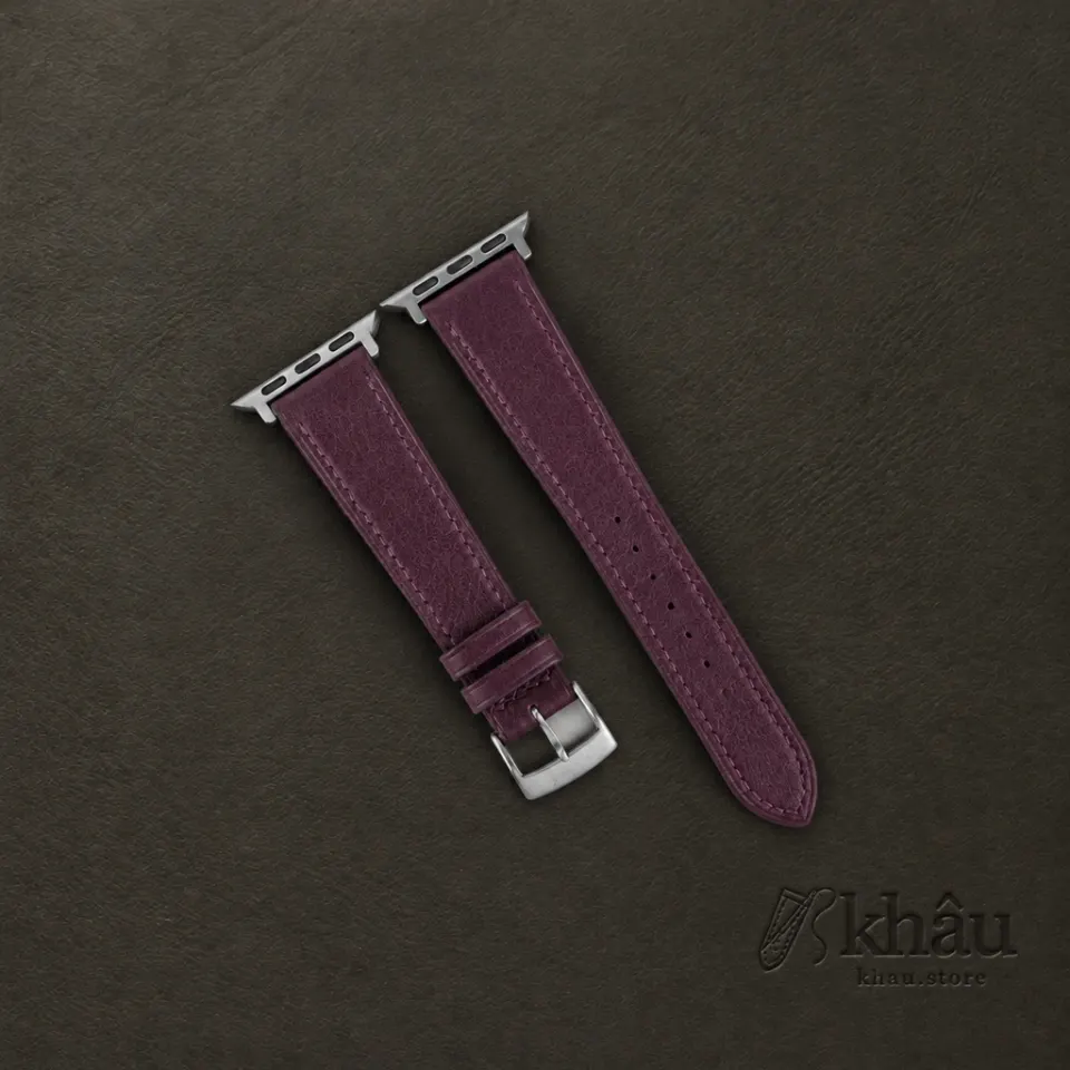 Purple Swift Leather Apple Watch Band — front view