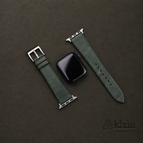 Green Maya Leather Apple Watch Band — additional view