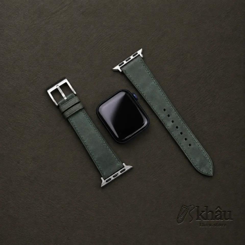 Green Maya Leather Apple Watch Band — additional view