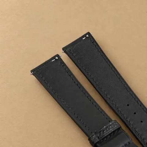 Padded Black Diamond Wagyu Leather Watch Strap — additional view