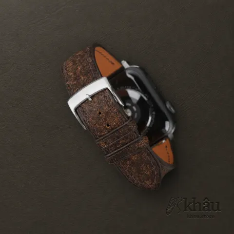 Single Padded Tawny Brown Habana Leather Apple Watch Band — additional view