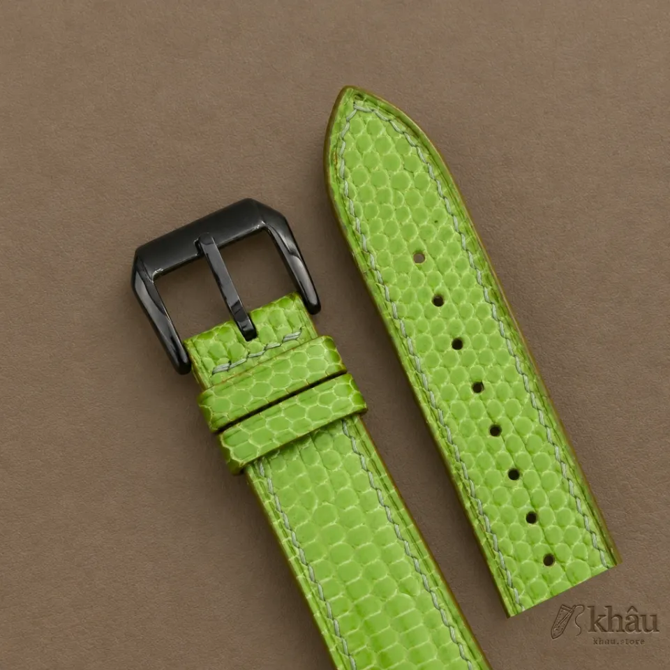 Light Green Lizard Leather Samsung Watch Band — additional view