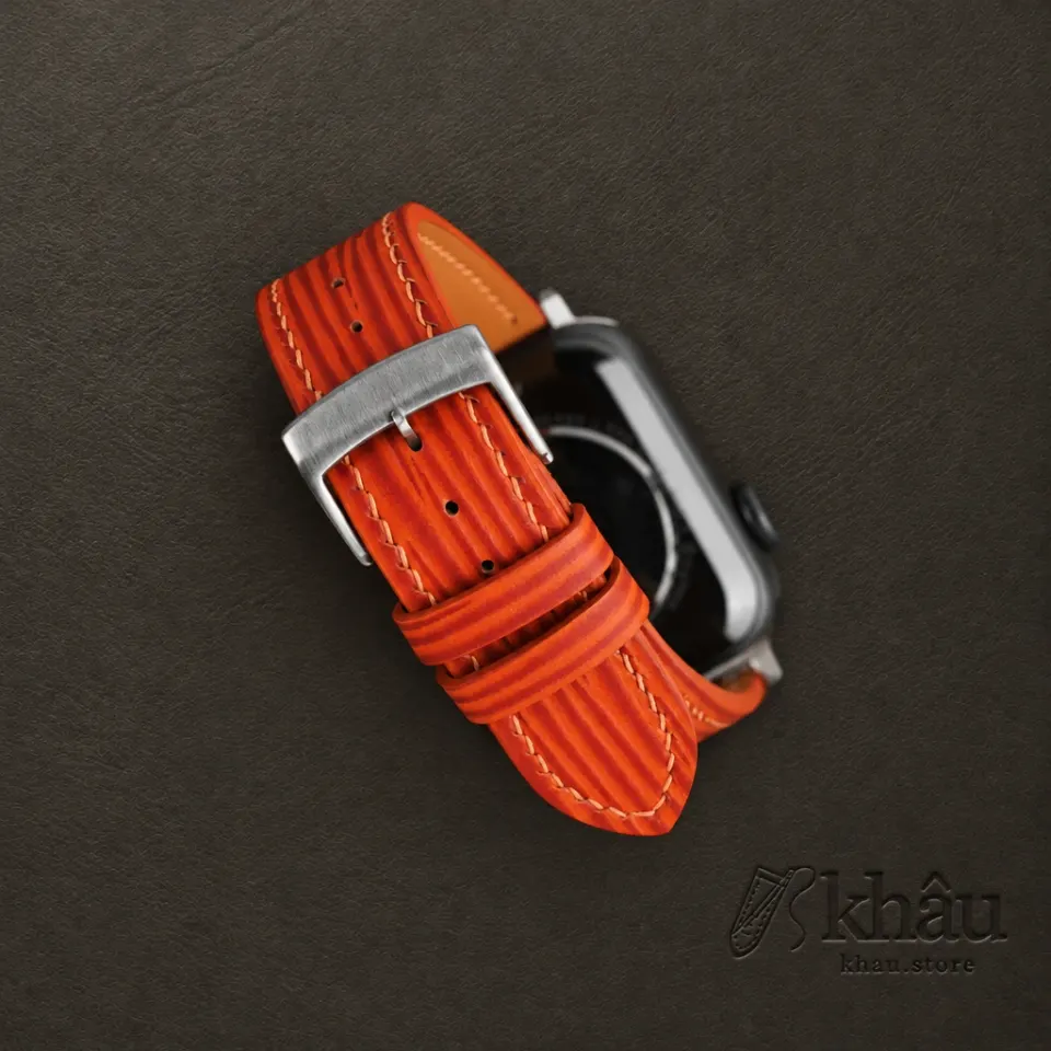 Orange Epi Leather Apple Watch Band — additional view