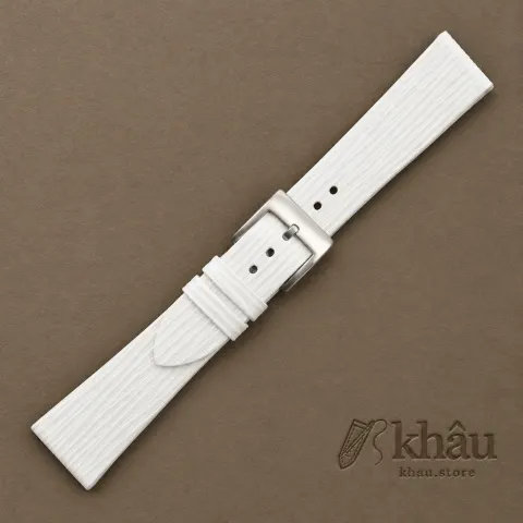 White Calfskin Watch Strap – Waves Texture — additional view
