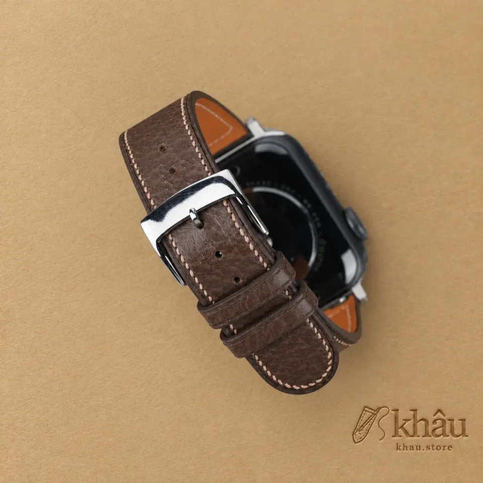 Micro Stitch Dark Taupe Peccary Leather Apple Watch Band — additional view