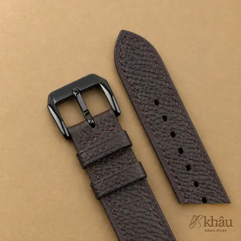 Dark Brown Epsom Leather Samsung Watch Band — additional view