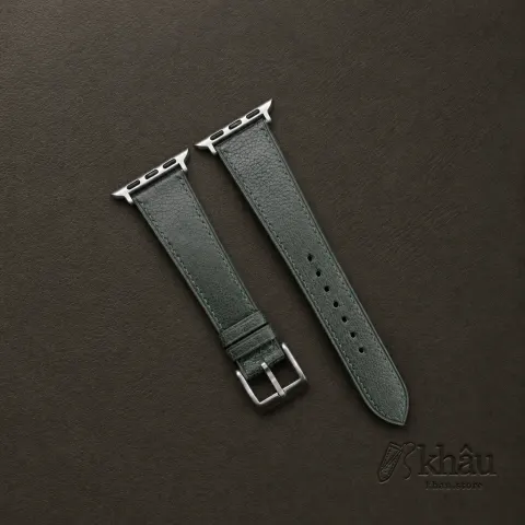 Green Alran Chevre Sully Leather Apple Watch Band — front view