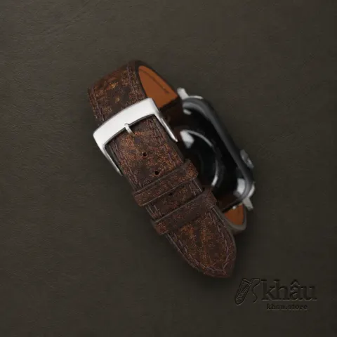 Double Padded Tawny Brown Habana Leather Apple Watch Band — additional view