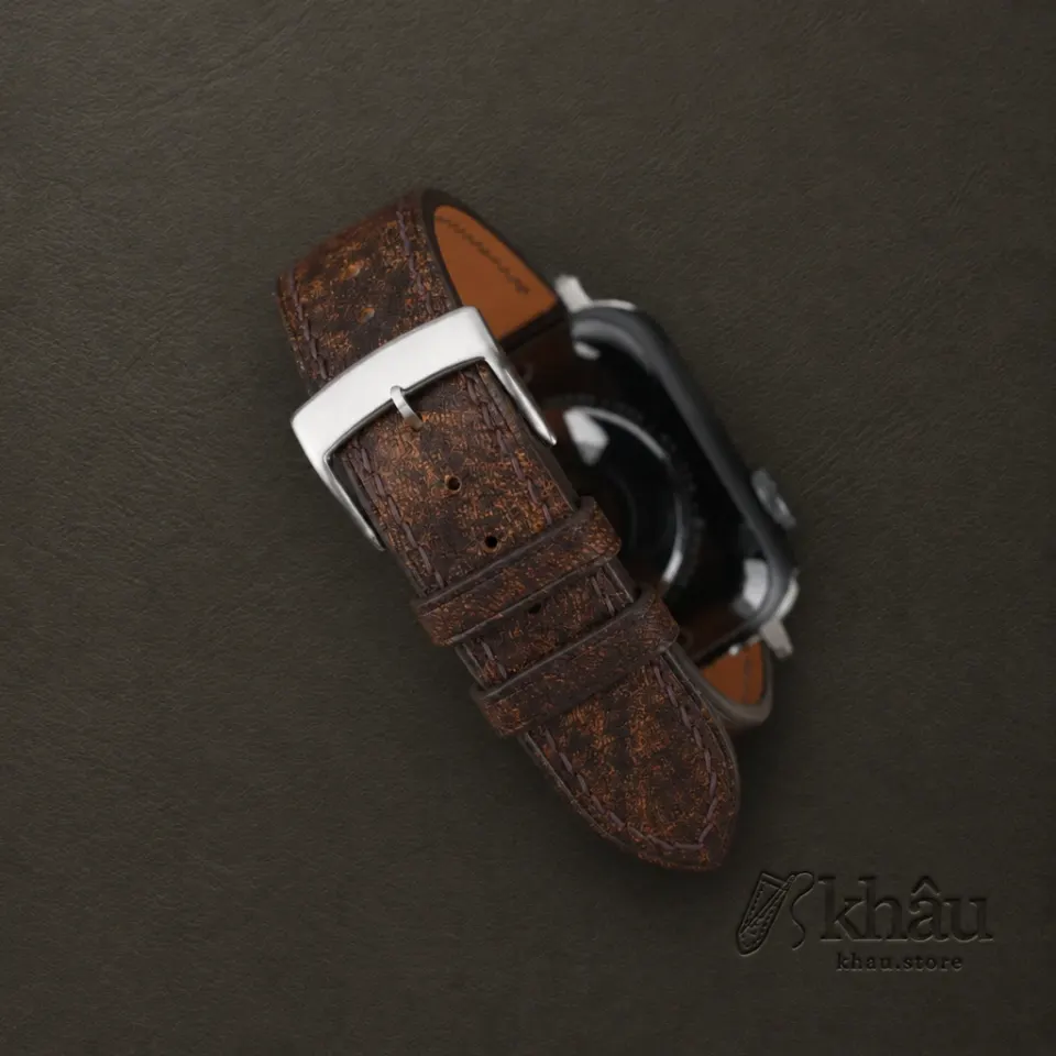 Double Padded Tawny Brown Habana Leather Apple Watch Band — additional view