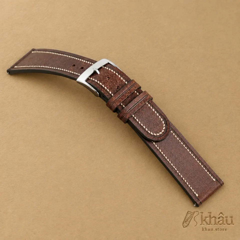 40’s Vintage Dark Brown Pueblo Leather Watch Strap — additional view
