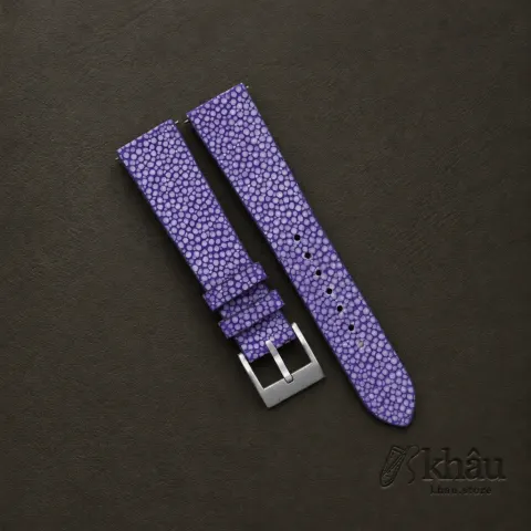 Vintage Light Violet Stingray Leather Watch Strap — front view