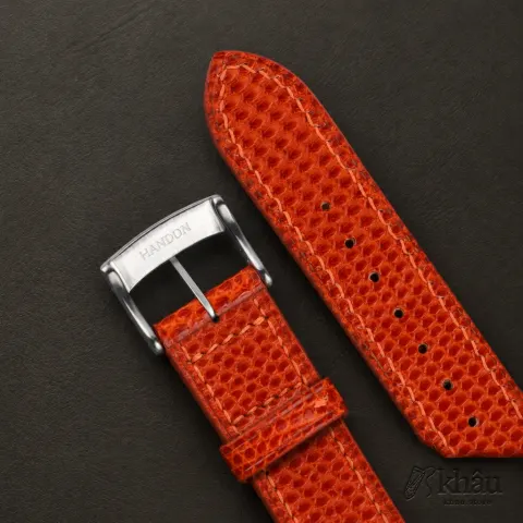 Orange Lizard Leather Watch Strap — additional view
