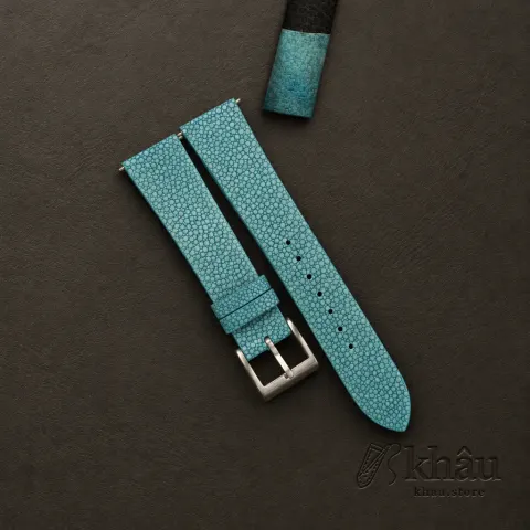 Vintage Turquoise Stingray Leather Watch Strap — front view