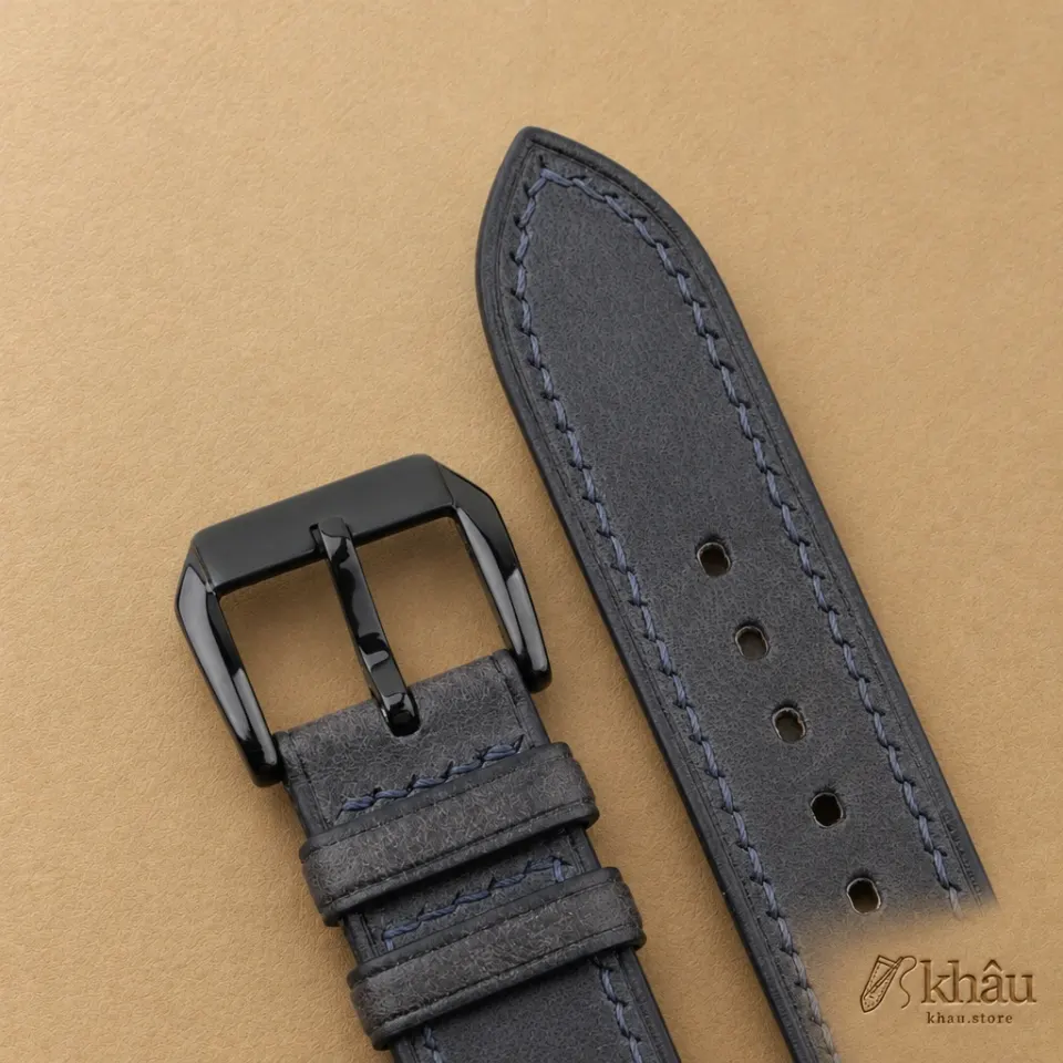 Black Maya Leather Samsung Watch Band — additional view