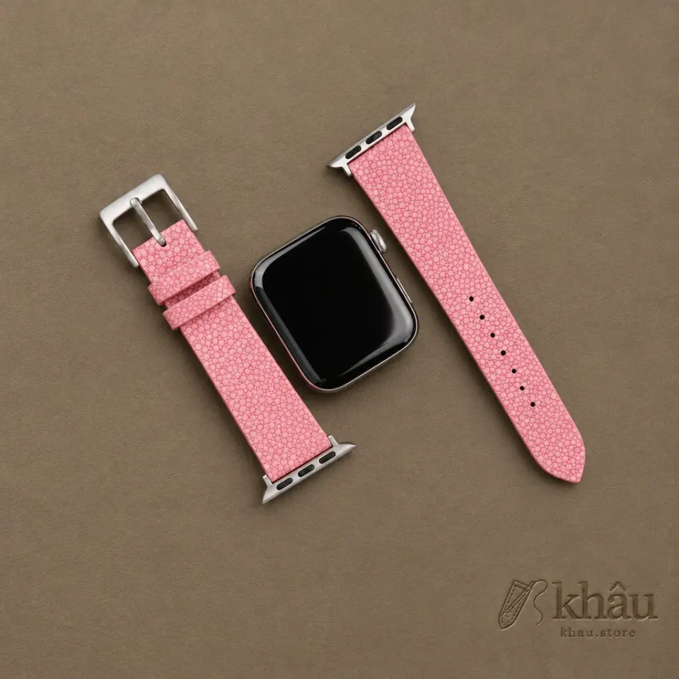 Light Pink Stingray Leather Apple Watch Band — additional view