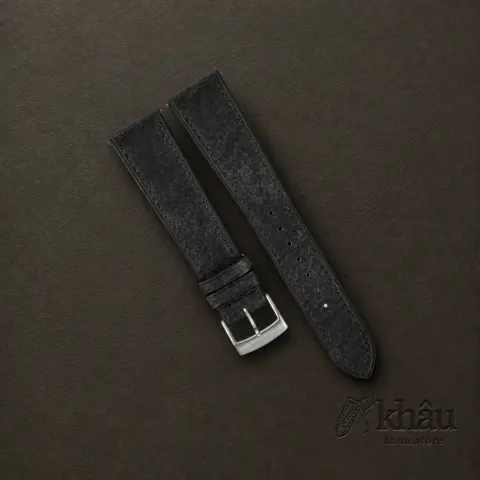 Aquamarine Blue Habana Leather Watch Strap — front view