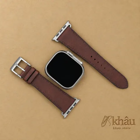Dark Brown Badalassi Carlo Pueblo Leather Apple Watch Ultra Band — additional view
