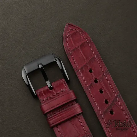 Bordeaux Alligator Leather Samsung Watch Band — additional view