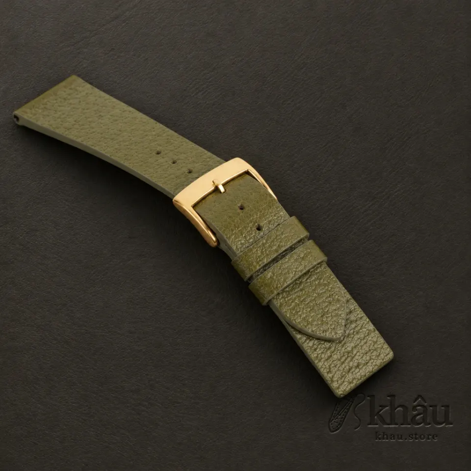 Vintage Light Olive Peccary Leather Watch Strap — additional view