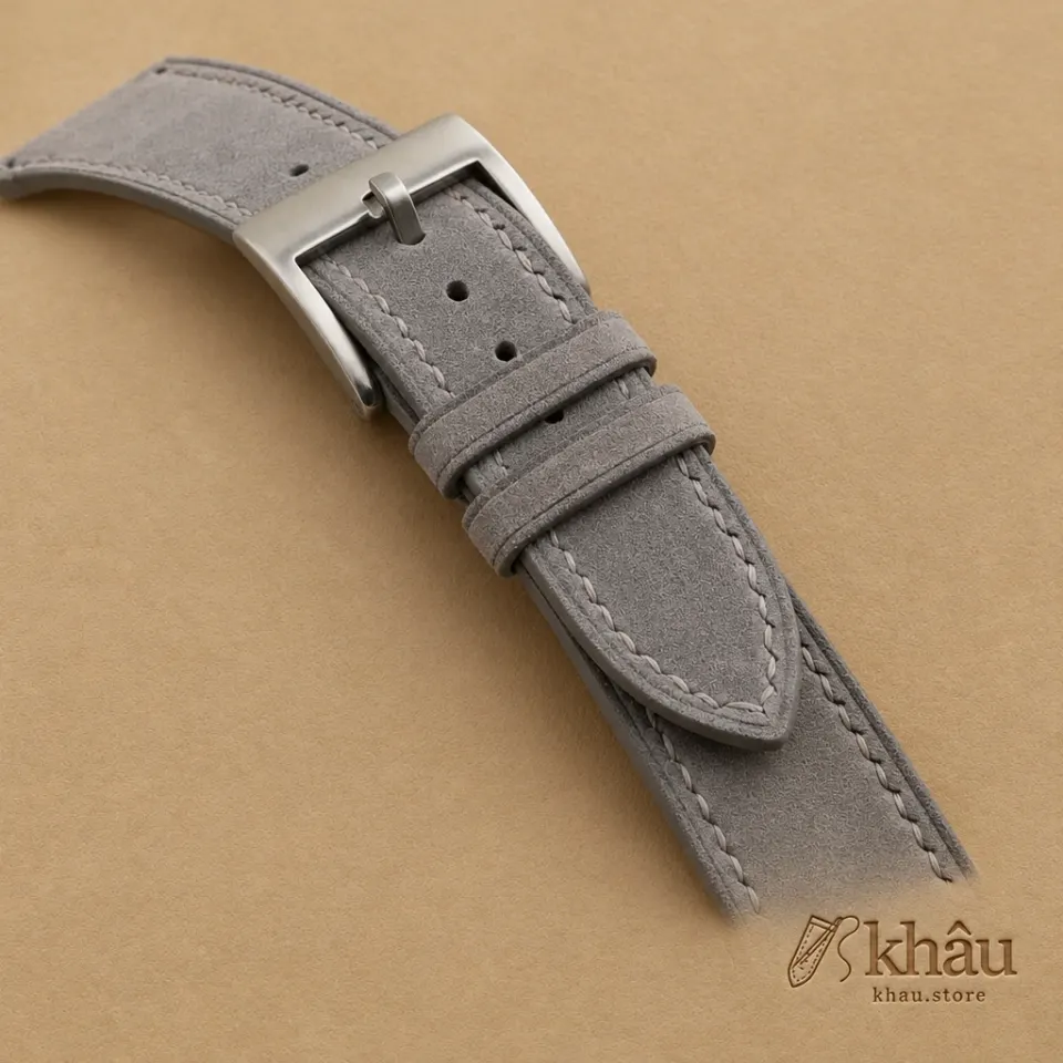 Grey Nubuck Leather Watch Strap — additional view