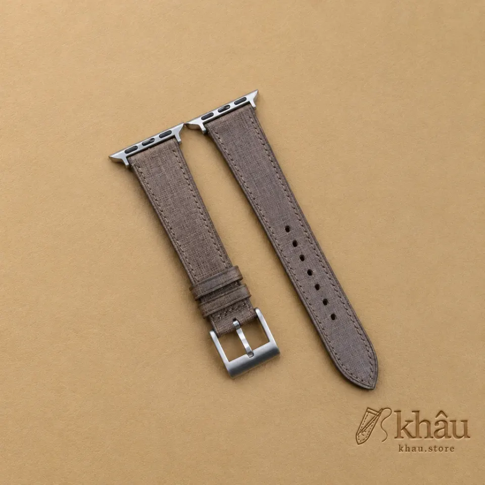 Dark Brown Babele Leather Apple Watch Band — front view