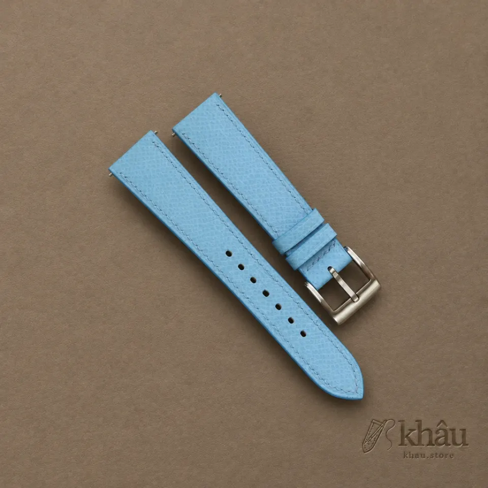Miami Blue Epsom Leather Watch Strap — front view