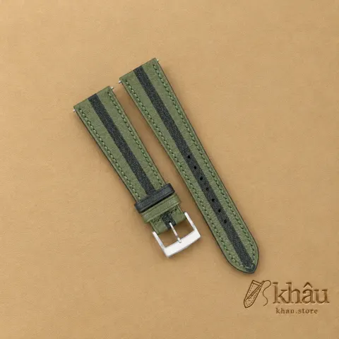 Duocolor Moss Alran Sully Leather Watch Strap — front view