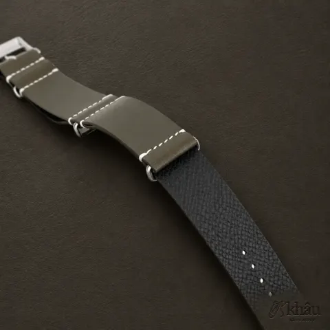 NATO Olive Vachetta Leather Watch Strap — additional view