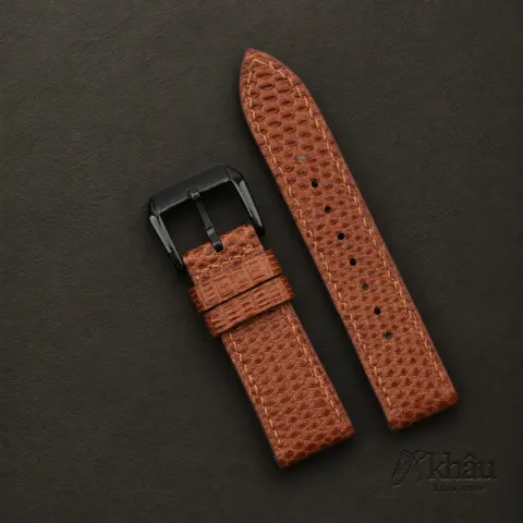 Brown Lizard Leather Samsung Watch Band — additional view