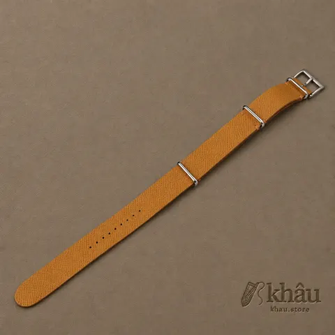 NATO Sesame Epsom Lining Sesame Epsom Leather Watch Strap — front view