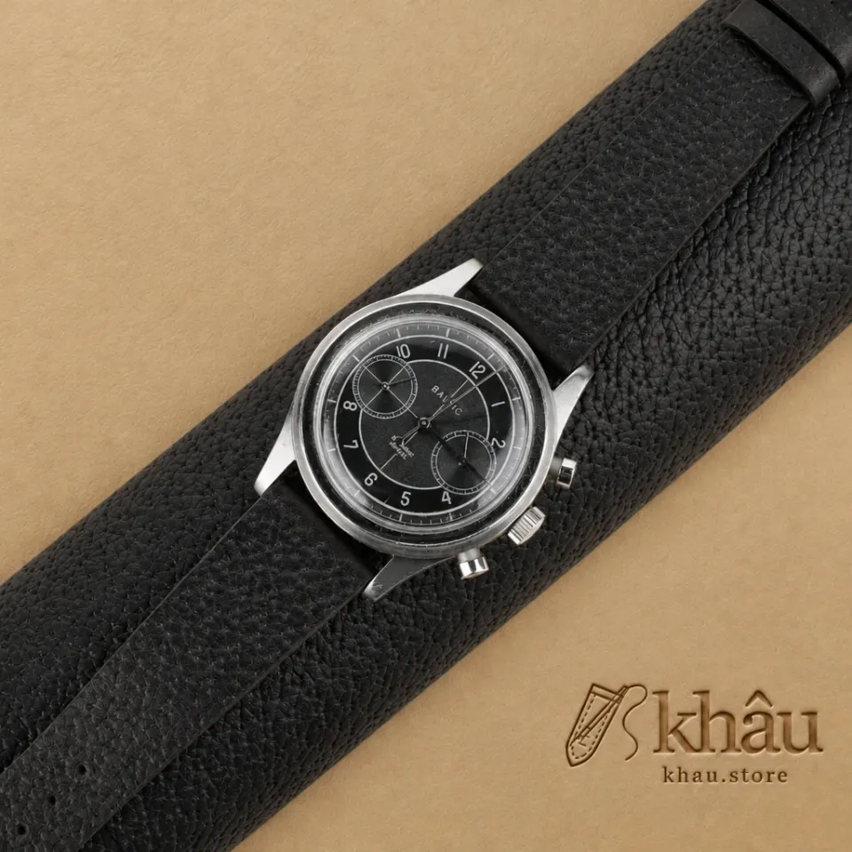 Vintage Chocolate Peccary Leather Watch Strap — additional view