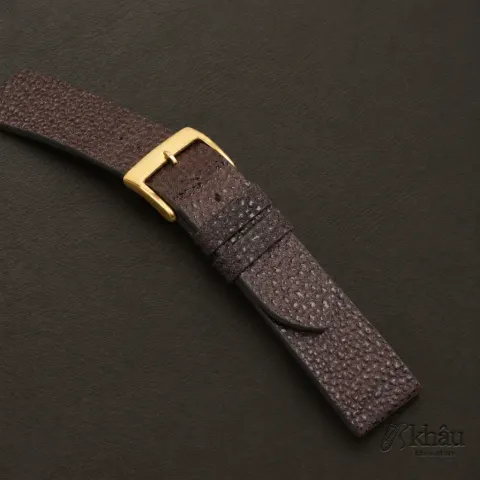 Vintage Brown Black Diamond Wagyu Leather Watch Strap — additional view