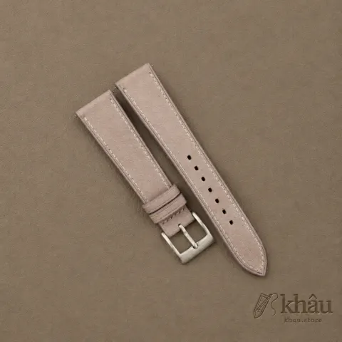 Pastel Nude Nubuck Leather Watch Strap — front view