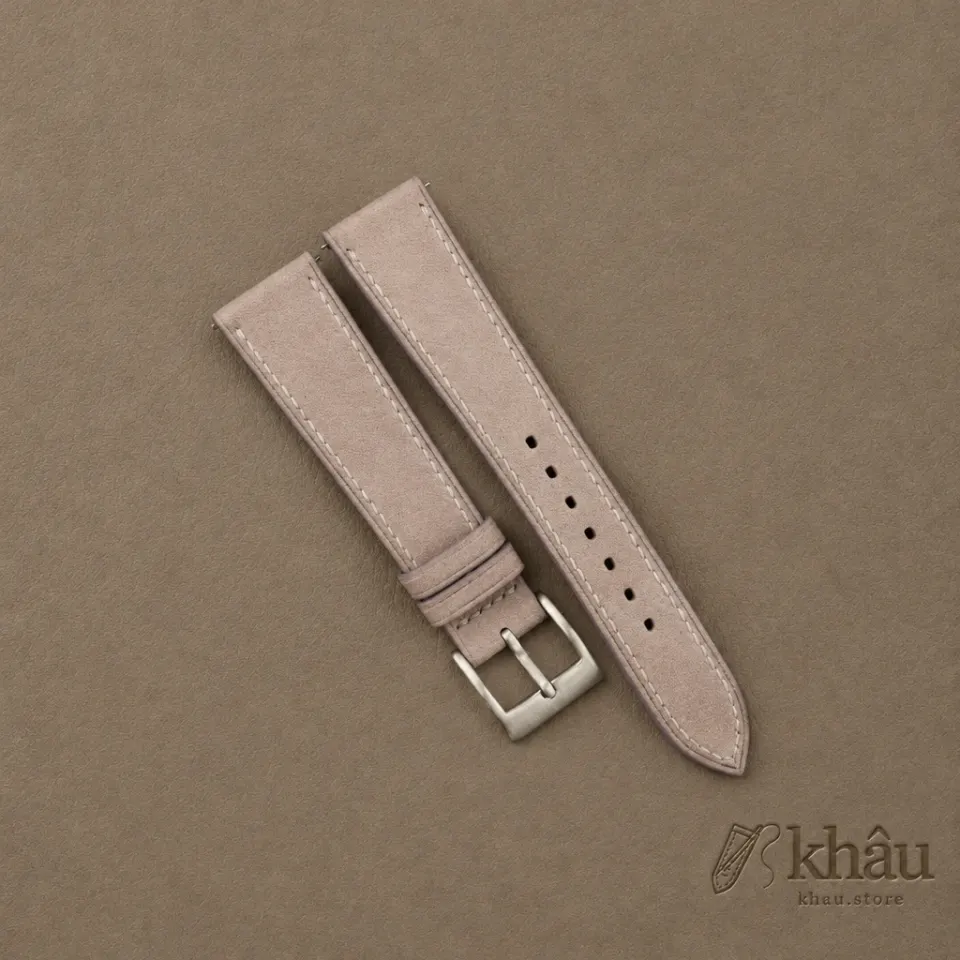 Pastel Nude Nubuck Leather Watch Strap — front view