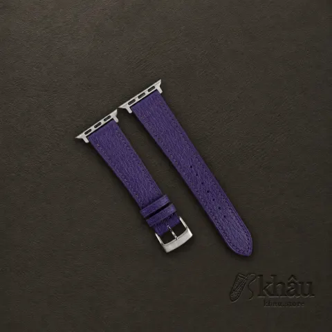 Purple Alran Chevre Sully Leather Apple Watch Band — front view