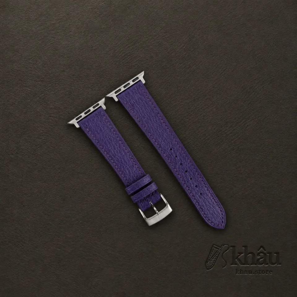 Purple Alran Chevre Sully Leather Apple Watch Band — front view