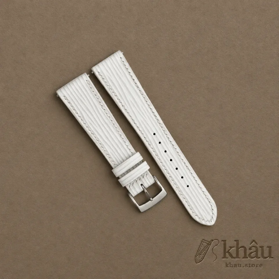 White Epi Leather Watch Strap — front view