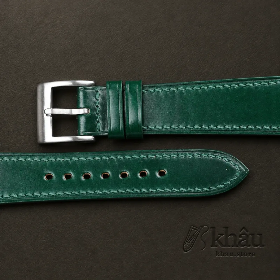 Green Shell Cordovan Leather Watch Strap — additional view