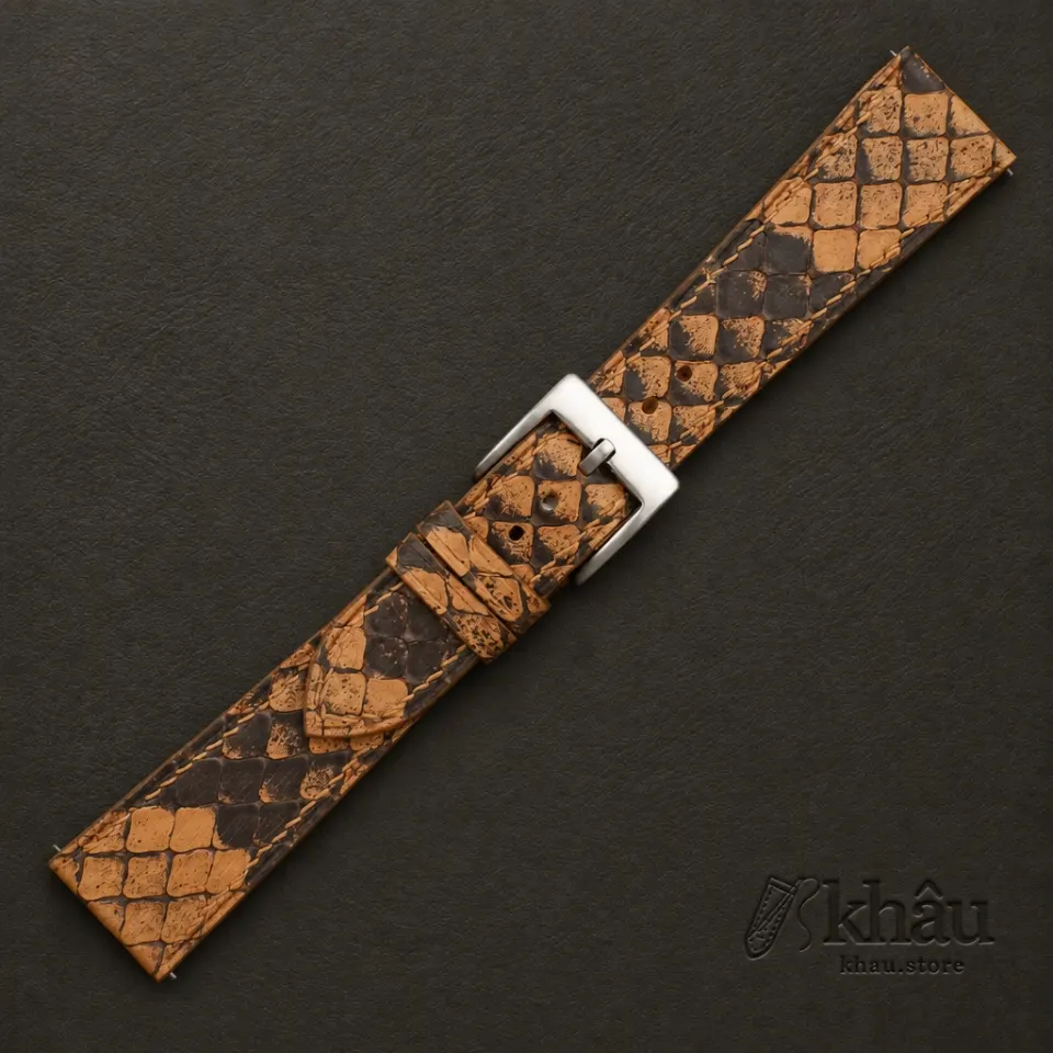 Orange Python Leather Watch Strap — additional view