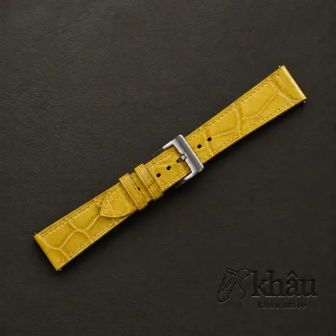 Yellow Alligator Leather Watch Strap — additional view