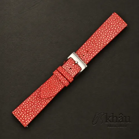 Vintage Red Stingray Leather Watch Strap — additional view