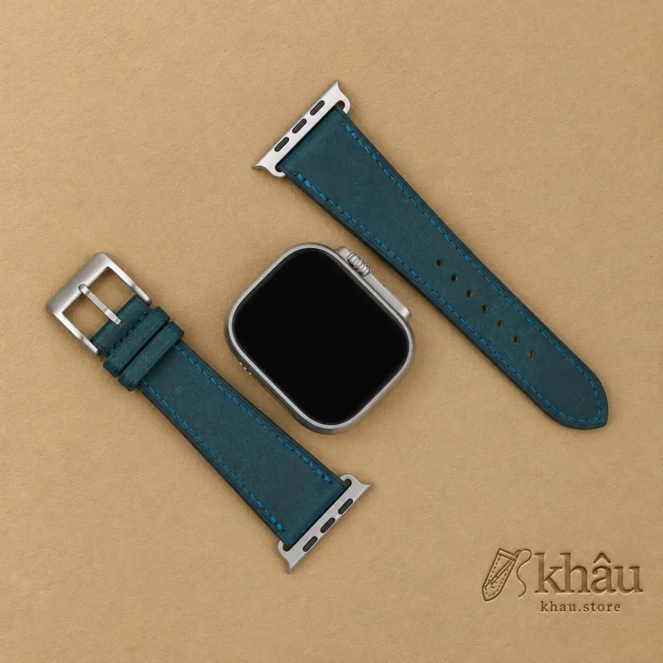 Navy Badalassi Carlo Pueblo Leather Apple Watch Ultra Band — additional view