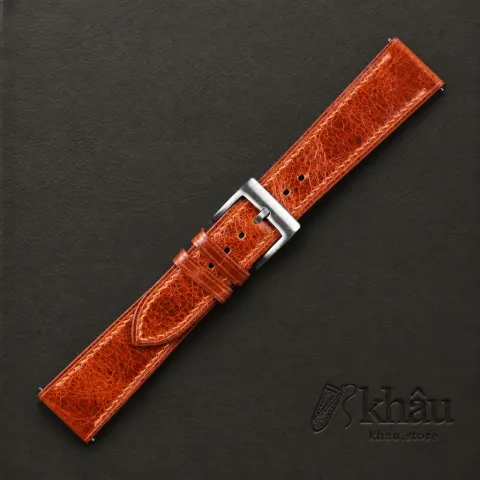 Cognac Waxed Leather Watch Strap — additional view