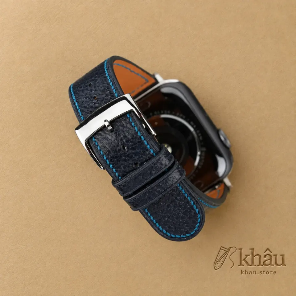 Micro Stitch Navy Peccary Leather Apple Watch Band — additional view